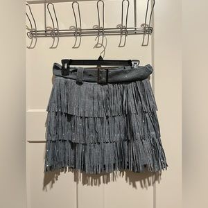 Fringe/rhinestone skirt